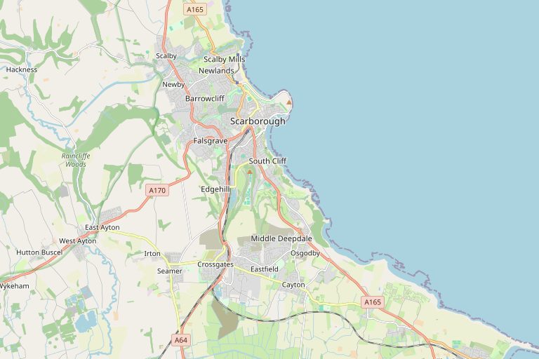 Map of Scarborough and the surrounding area