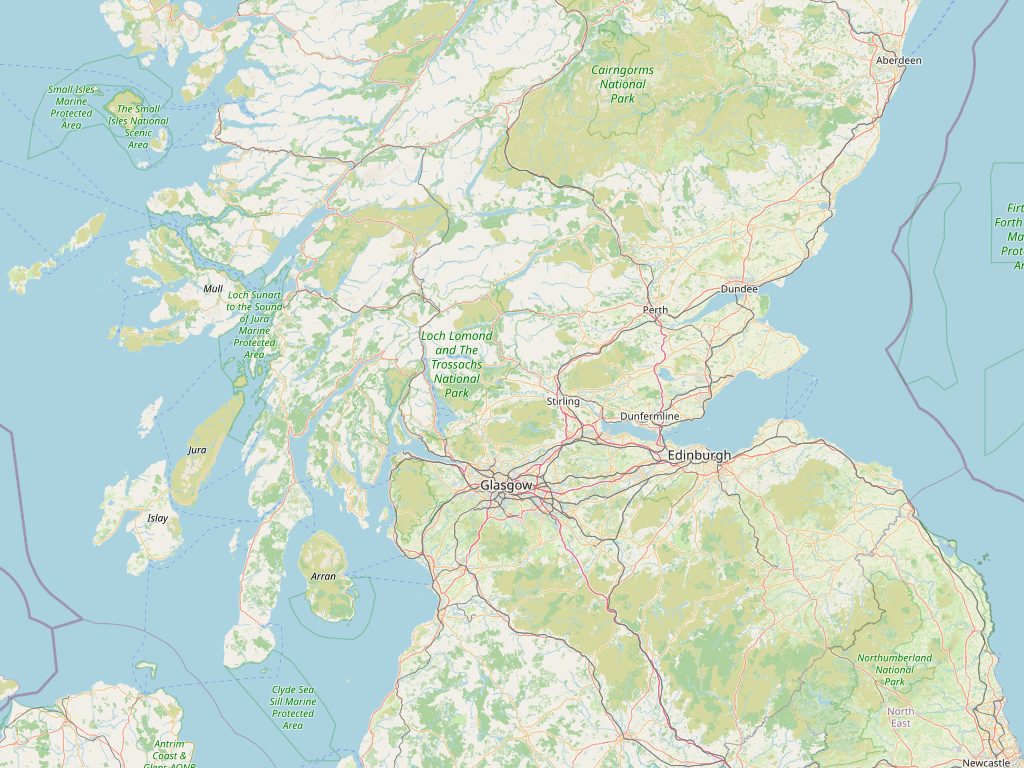 Map of Scotland showing the towns we cover